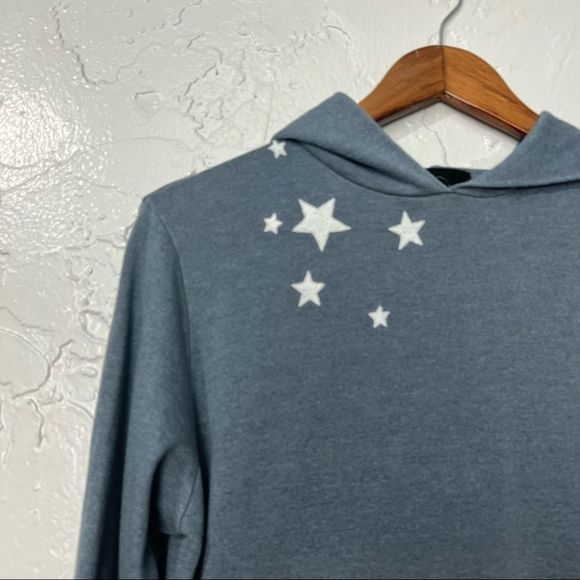 Monrow Stars Gray Pullover Hoodie XS - Picture 3 of 8